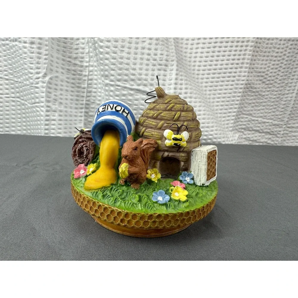 Garden Bees Honey Flowers Jar Candle‎ Holder Topper Lid Resin Yankee